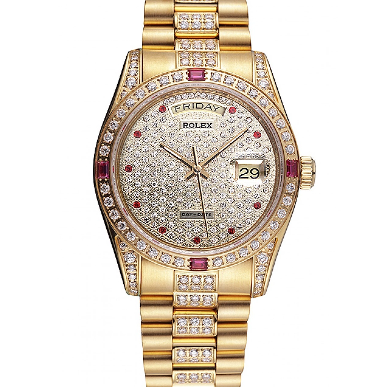 621614 Day-Date Diamonds Yellow Swiss Gold-srl184 Rolex 0602